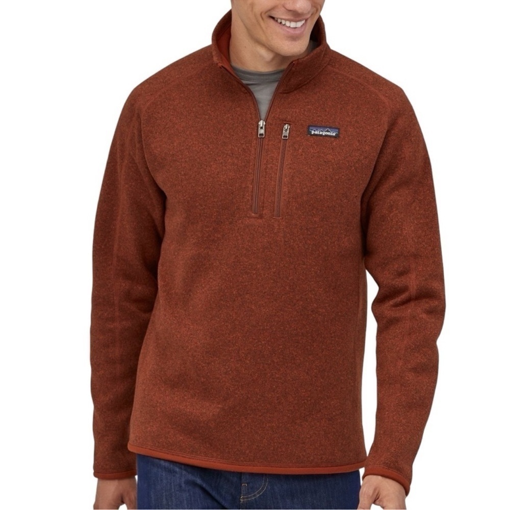 PATAGONIA MEN'S 25522 RUSTY ORANGE 1/4 ZIP BETTER SWEATER FLEECE PULLOVER